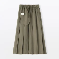 Online Muji Jupe plissée en lin et lyocell pour femme