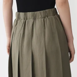 Online Muji Jupe plissée en lin et lyocell pour femme