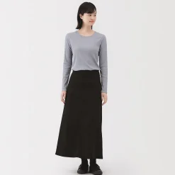 Outlet Muji Jupe trapèze en chino extensible pour femme