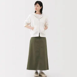 Outlet Muji Jupe trapèze en chino extensible pour femme