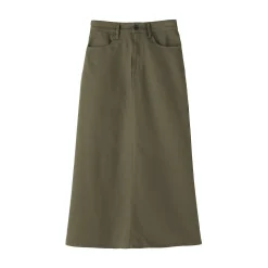 Outlet Muji Jupe trapèze en chino extensible pour femme