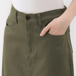 Outlet Muji Jupe trapèze en chino extensible pour femme