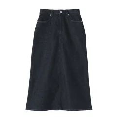 Muji Jupe trapèze en denim extensible pour femme