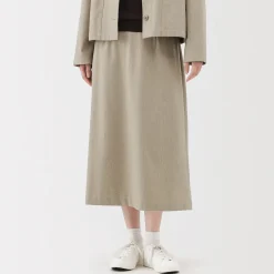 Sale Muji Jupe évasée en stretch brossé pour femme