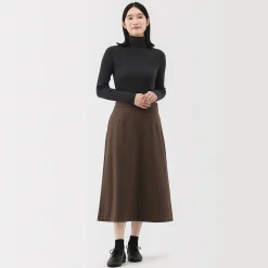 Sale Muji Jupe évasée en stretch brossé pour femme