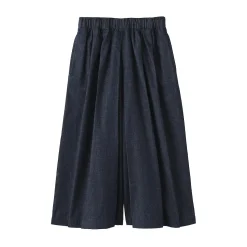 Online Muji Jupe-culotte légère en denim de kapok mélangé pour femme Bleu Marine