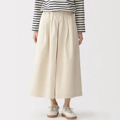 Muji Jupe-culotte légère en sergé de kapok mélangé pour femme