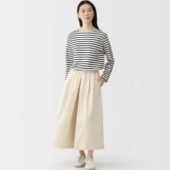 Muji Jupe-culotte légère en sergé de kapok mélangé pour femme