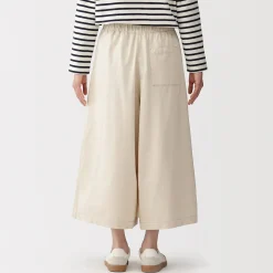 Muji Jupe-culotte légère en sergé de kapok mélangé pour femme