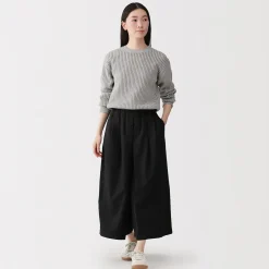 Muji Jupe-culotte légère en sergé de kapok mélangé pour femme