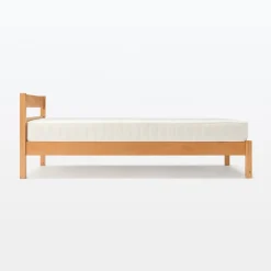 Muji Lit double plaqué en bois d'hévéa