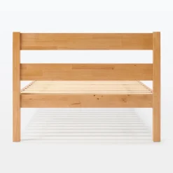 Muji Lit double plaqué en bois d'hévéa