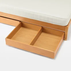 Muji Lit double plaqué en bois d'hévéa
