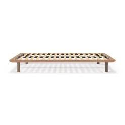 Discount Muji Lit plateforme double en noyer