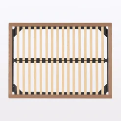 Discount Muji Lit plateforme double en noyer