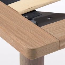 Discount Muji Lit plateforme double en noyer