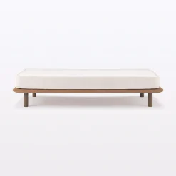 Best Muji Lit plateforme simple en noyer