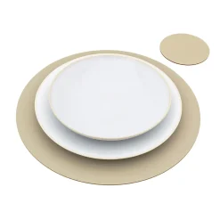 Best Muji Lot de 4 dessous de verre en cuir recyclé, Gris Cendré