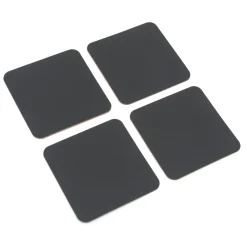 Best Muji Lot de 4 dessous de verre rectangulaires en cuir recyclé, Graphite
