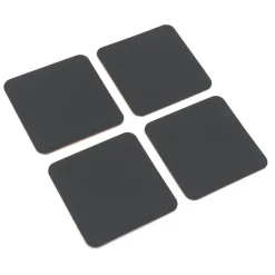 Best Muji Lot de 4 dessous de verre rectangulaires en cuir recyclé, Graphite