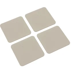 Muji Lot de 4 dessous de verre rectangulaires en cuir recyclé, Gris Cendré