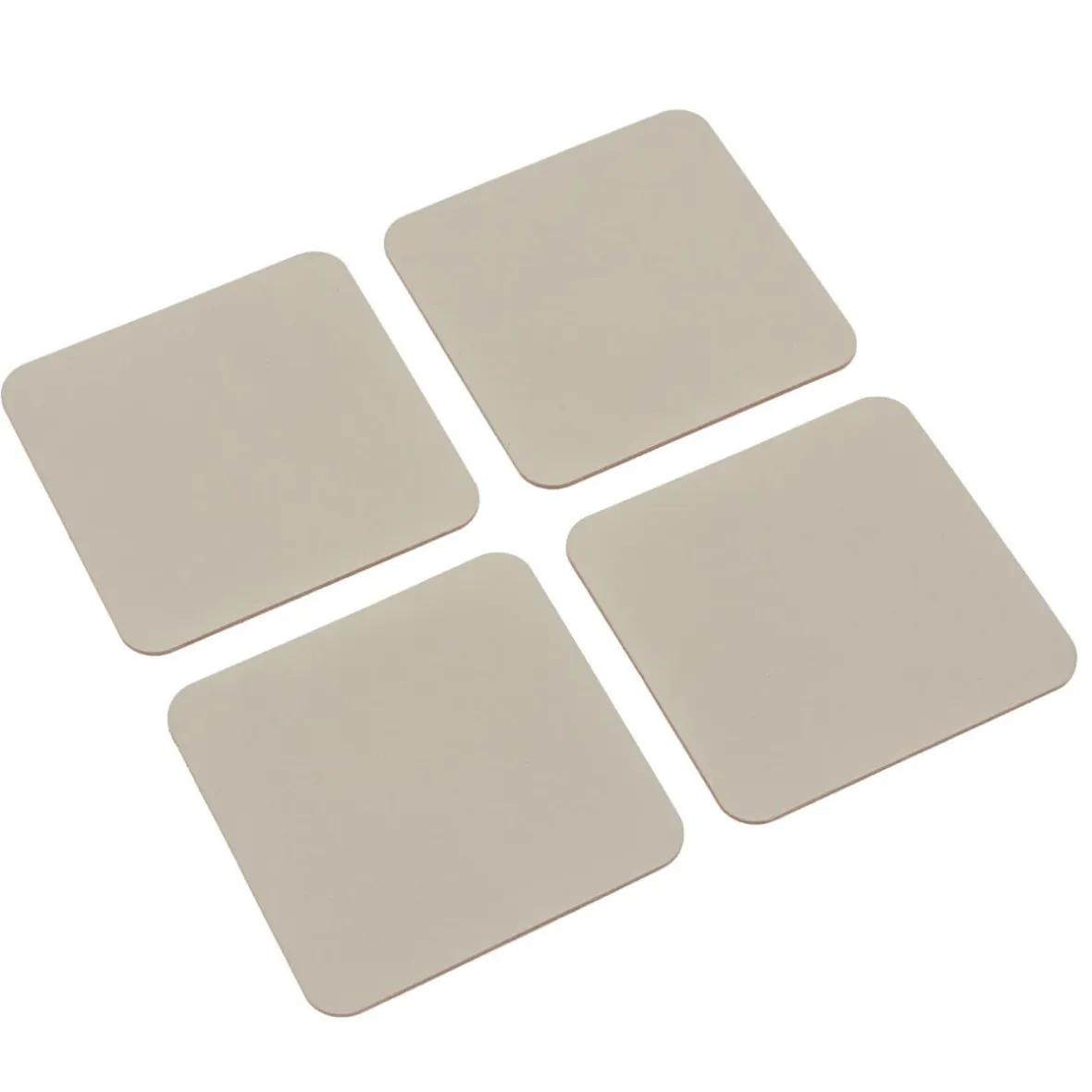 Muji Lot de 4 dessous de verre rectangulaires en cuir recyclé, Gris Cendré