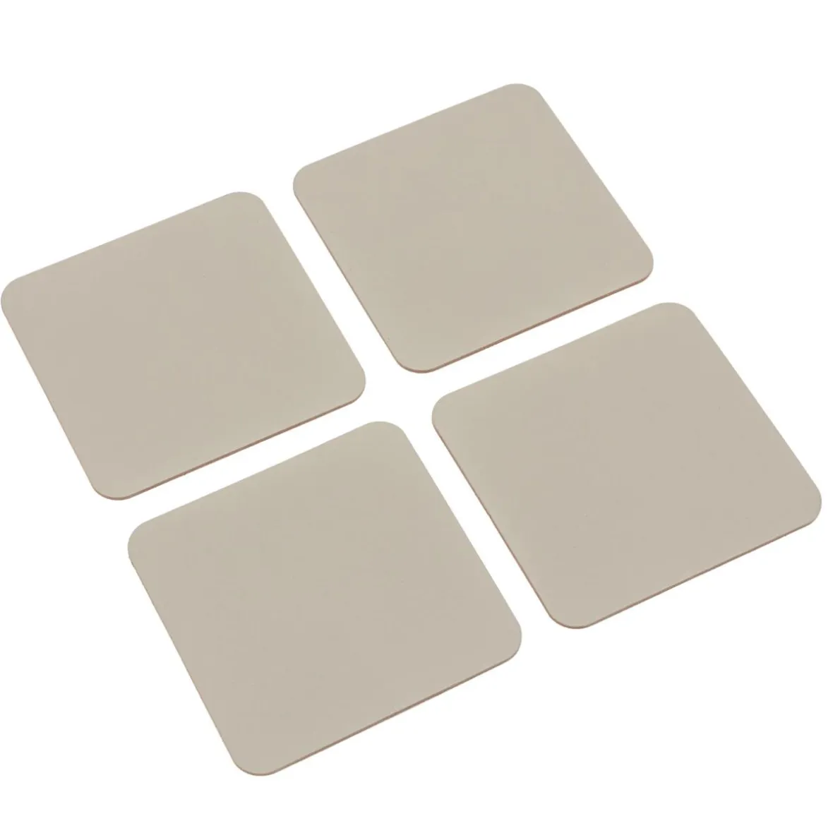 Muji Lot de 4 dessous de verre rectangulaires en cuir recyclé, Gris Cendré