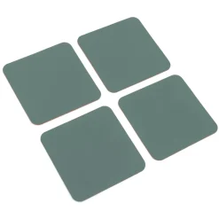 Best Muji Lot de 4 dessous de verre rectangulaires en cuir recyclé, Eukalyptus