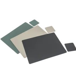 Best Muji Lot de 4 dessous de verre rectangulaires en cuir recyclé, Eukalyptus