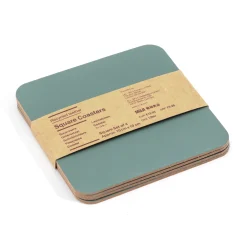 Best Muji Lot de 4 dessous de verre rectangulaires en cuir recyclé, Eukalyptus