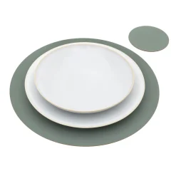 Sale Muji Lot de 4 dessous de verre en cuir recyclé, Eukalyptus