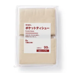 Sale Muji Lot de 6 mouchoirs de poche non blanchis