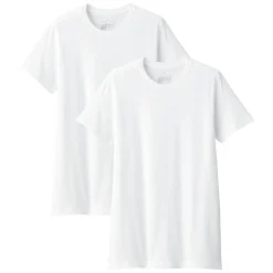 Sale Muji Lot de 2 t‐shirts col rond en coton sans couture latérale pour homme