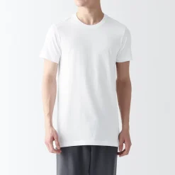 Sale Muji Lot de 2 t‐shirts col rond en coton sans couture latérale pour homme