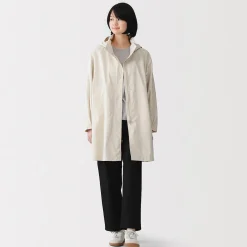 Hot Muji Manteau à capuche amovible déperlant pour femme