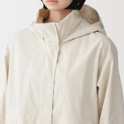 Hot Muji Manteau à capuche amovible déperlant pour femme
