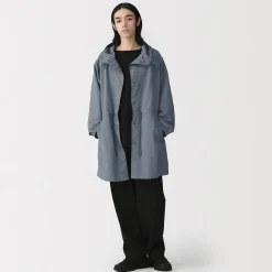 Hot Muji Manteau à capuche en nylon recyclé déperlant pour homme