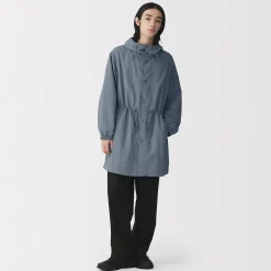 Hot Muji Manteau à capuche en nylon recyclé déperlant pour homme