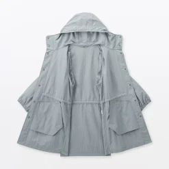 Hot Muji Manteau à capuche en nylon recyclé déperlant pour homme