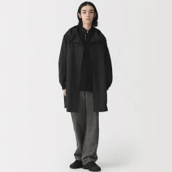 Hot Muji Manteau à capuche en nylon recyclé déperlant pour homme