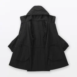 Hot Muji Manteau à capuche en nylon recyclé déperlant pour homme