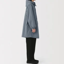 Hot Muji Manteau à capuche en nylon recyclé déperlant pour homme