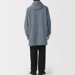 Hot Muji Manteau à capuche en nylon recyclé déperlant pour homme