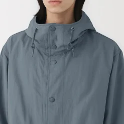 Hot Muji Manteau à capuche en nylon recyclé déperlant pour homme