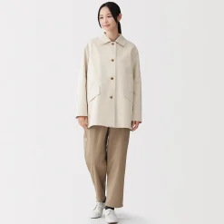 Sale Muji Manteau à col montant déperlant en sergé de coton pour femme