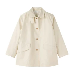 Sale Muji Manteau à col montant déperlant en sergé de coton pour femme