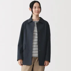 Sale Muji Manteau à col montant déperlant en sergé de coton pour femme