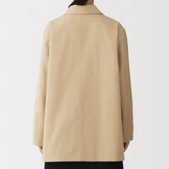 Sale Muji Manteau à col montant déperlant en sergé de coton pour femme