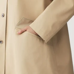 Sale Muji Manteau à col montant déperlant en sergé de coton pour femme