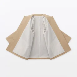 Sale Muji Manteau à col montant déperlant en sergé de coton pour femme